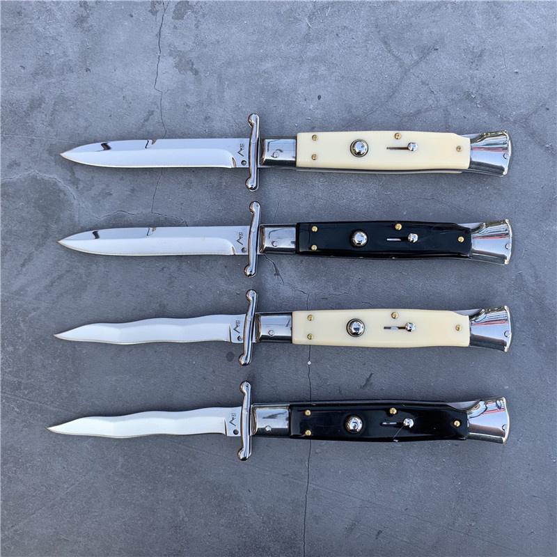 

10 Inch Italian Mafia Mirror Surface Milano Knife EDC Stiletto Knife Tactical Automatic Pocket Knife Survival Hunting Camping Knife BM 3300 9400 9070 4600