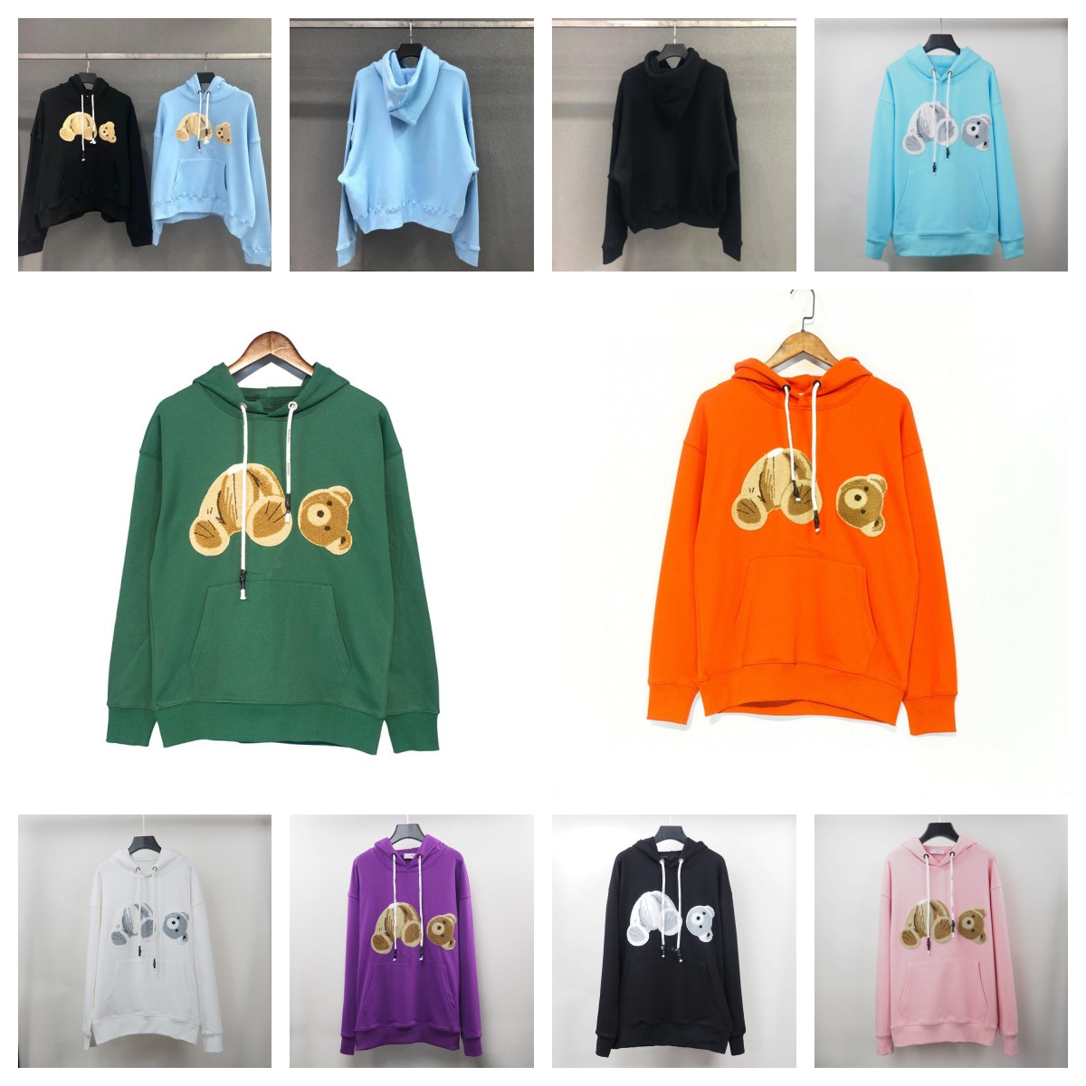 

Designer Hoodies for Mens and Womens New Sale Fashion Hoodie Broken Bear Sweatshirt Teddy Bear Trendy Terry Explosion Sweater Style Men and Women Size S-XL Black Blue