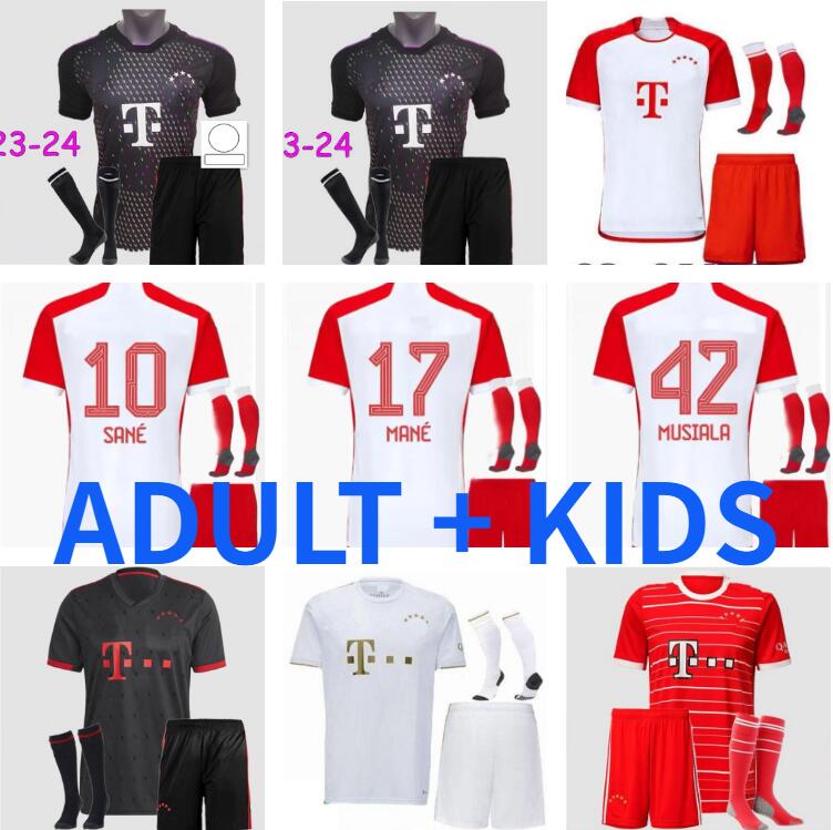 

22 23 24 Bayern Munich soccer JerseyS MANE DE LIGT GNABRY 2023 2024 JOAO CANCELO SANE MUSIALA Mazraoui MULLER GORETZKA child Adults and kids Full set Football shirt