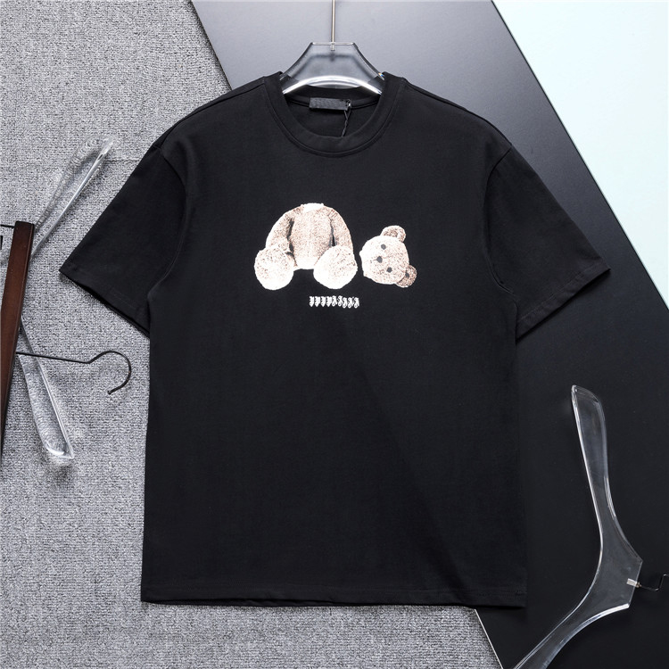 

2023 Designer Fashion Angel Decapitation Teddy Bear Print Casual T-shirt Loose Men's and Women's Clothing Letter Short Sleeve Size M, 01