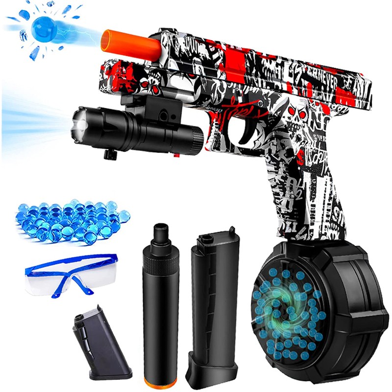 

Water Shell Gun Gel Ball Blaster Toy Guns Model Children's Outdoor Game Role-play Outdoors Happy Gifts For Children With 5000 Waters Balloons