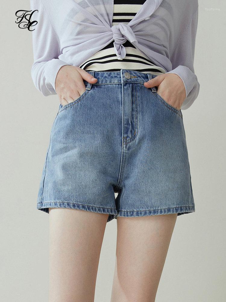 

Women's Shorts FSLE Casual Style Classic Denim For Women Summer 2023 High-street All-match American Retro Solid Color Female, Black