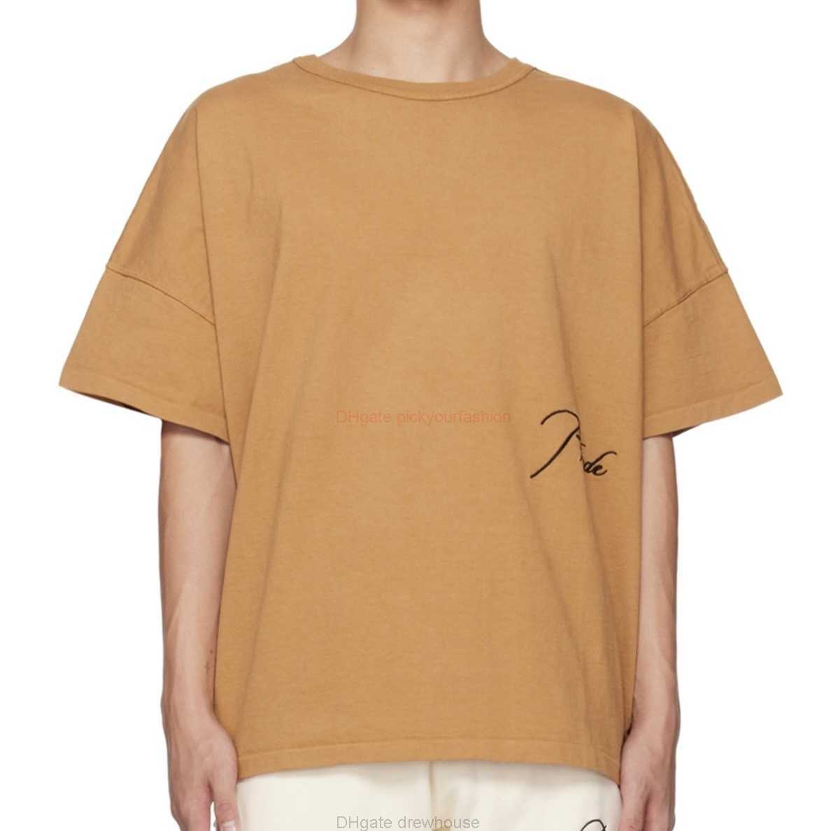 

Designer Fashion Clothing Tees Tshirt H8000# Rhude Simple Loose Short Sleeve T-shirt Cotton Streetwear Tops Casual Sportswear Rock Hip hop for sale, Dihuang/h8000