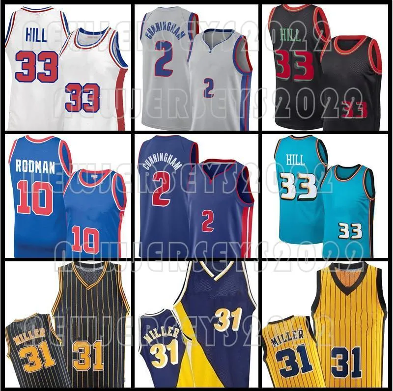 

Retro Detroits Piston Basketball Jerseys Cade 2 Cunningham Dennis 10 Rodman Isiah 11 Thomas Grant 33 Hill Reggie 31 Miller Indianas Pacer Jersey, Mens jersey