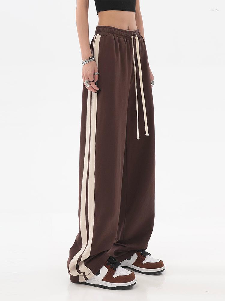 

Women's Pants Women Loose Casual Harajuku Long Trousers Y2k Baggjavascript:y Streetwear Vintage Punk Style Drawstring, Brown