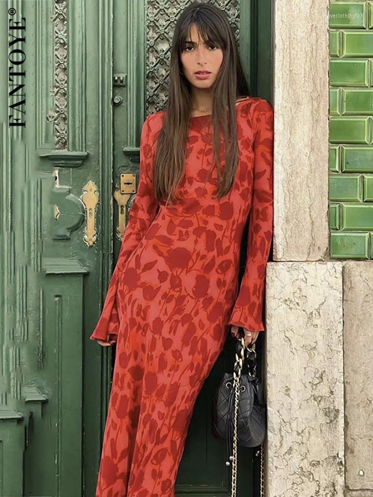 

Casual Dresses Fantoye Print See Through Zebra Stripes Women Dress Long Sleeve Round Neck Maxi Female Summer Spicy Girl Party Beachwear, Red