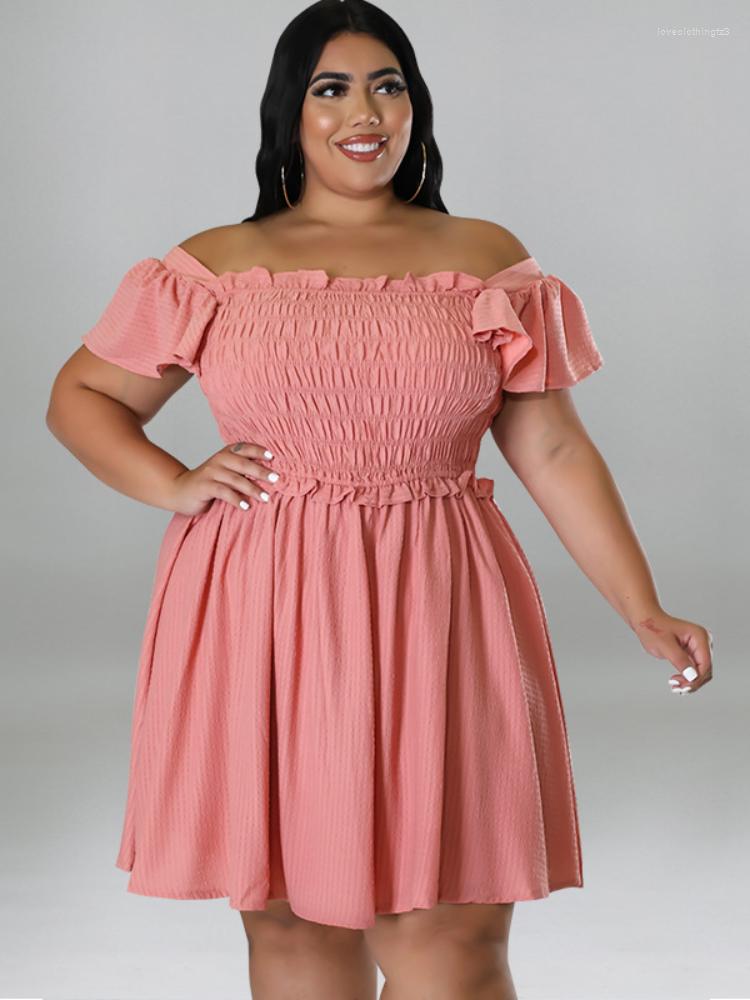 

Plus Size Dresses Pink Casual Short Sleeve High Waist Sexy Mini Evening Cocktail Event Party 3XL 4XL A Line Gowns For Women, Black