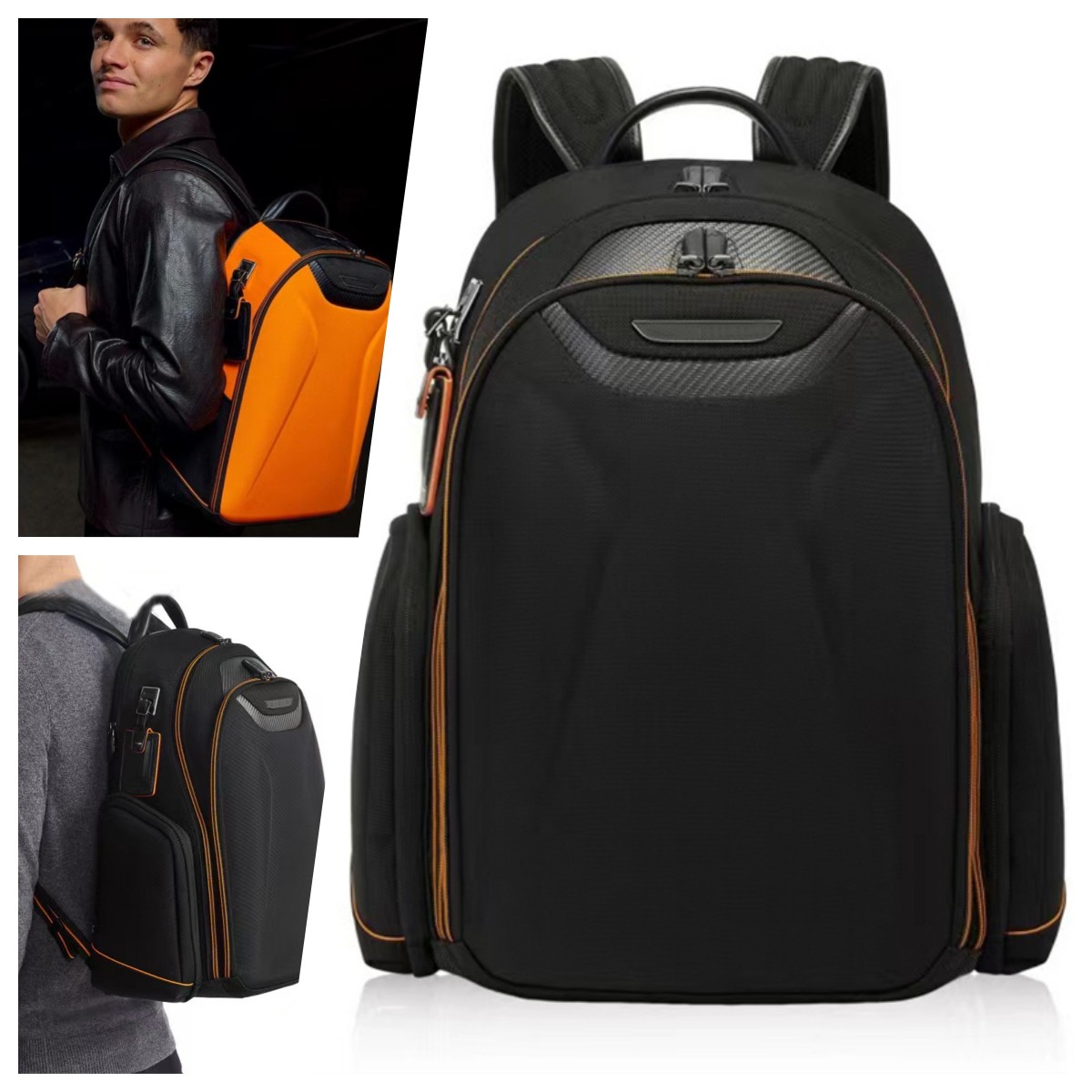

Men McLaren orange black backpacks sport outdoor designer mens travel backpack tumi fashion bags fashion tuming chestbag briefcase for men