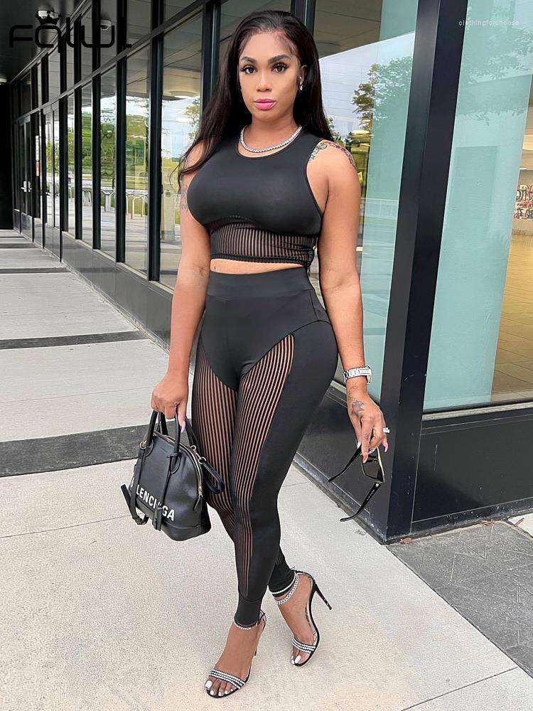 

Women' Two Piece Pants Habbris Summer Sexy Bodcony 2 Peice Sets Women Outfits 2023 Sleeveless Tank Crop Top Black See Through Shorts