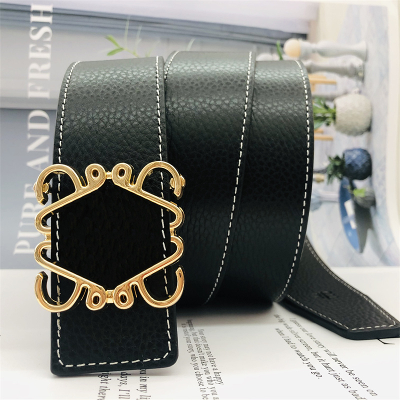 

Men Designers Belts Luxurys Brands Gloden Letters Smooth Buckle Waistbands For Unisex Fashion Trendy Genuine Leather Ceintures Width 3.8cm