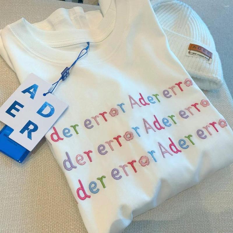 

Men's T Shirts ADER Short Sleeve Fashion Brand 2023 Summer Loose Versatile Embroidery Letter Design Sense Small Men's And Women's, White