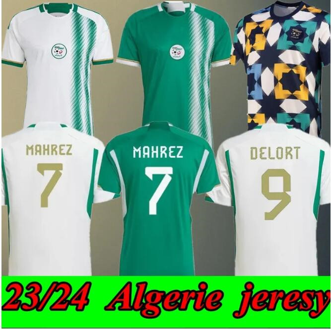 

23 24 Algerie soccer jerseys 2022 Fans Player version MAHREZ BRAHIMI BENNACER Algeria special jersey men kids maillot de football shirts training uniforms top