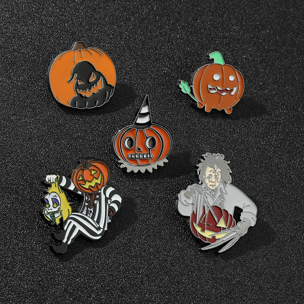 

Halloween pumpkin series brooch Cute Anime Movies Games Hard Enamel Pins Collect Metal Cartoon Brooch Backpack Hat Bag Collar Lapel Badges, Color #6
