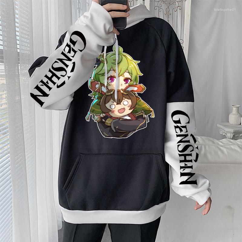 

Men's Hoodies Anime Genshin Collei Printed Hooides Harajuku Kawaii Cartoon Oversized Autumn Winter Funny Long Sleeve Women Men Sweatshirts, Black