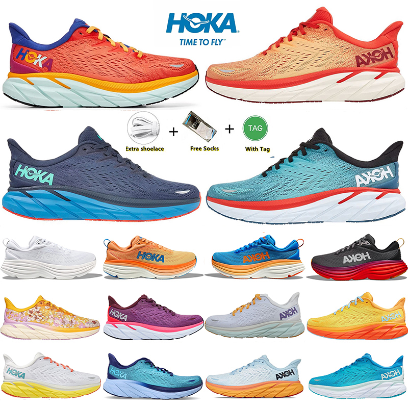 

Hoka One Bondi 8 Clifton 8 Running Shoes Golden Coast Floral Fiesta Summer Song Outer Space Orange Coastal Blanc De Blanc Hoka Trainers Sneakers for Men and Women, Item#28