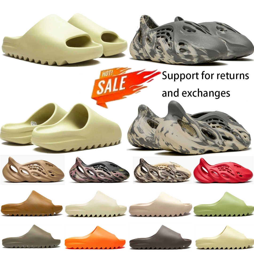 

flip flops luxury sandals Slides foam runners Triple Black White Resin pattern luxury sandals Designer slipper Lightweight and comfortable, #14