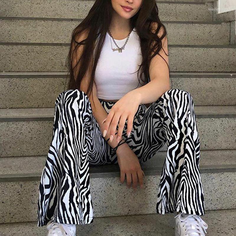 

Women' Pants Oversized Zebra Print Wide Leg For 2023 Spring Women High Waist Long Trousers Fashion Loose Casual Plaid Pant Streetwear, As photo
