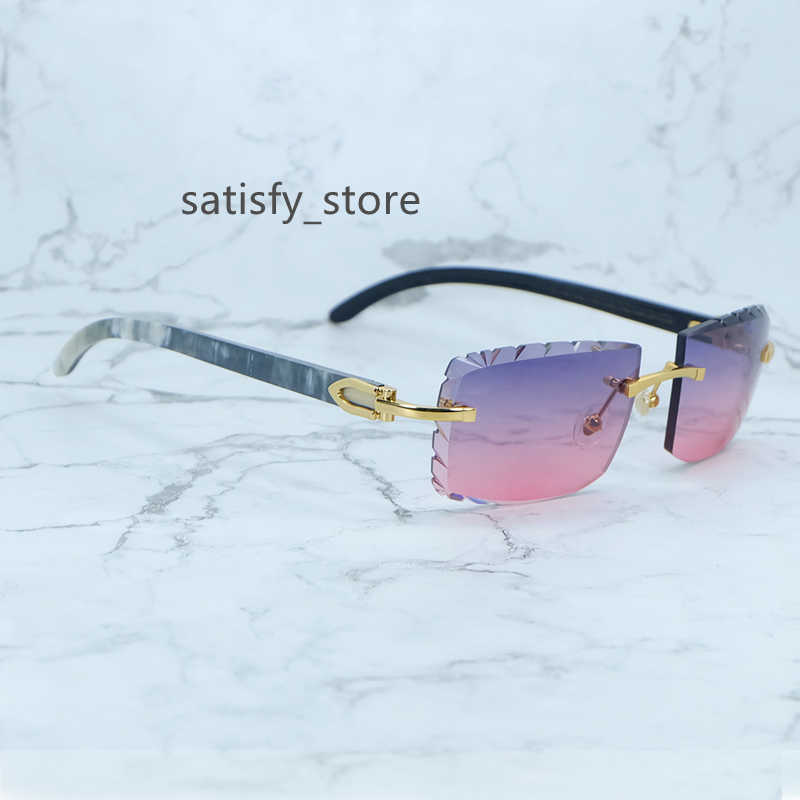 

Genuine Marble Buffalo Horn Sunglasses Small Diamond Cut Luxury Designer Carter Rimless Sunglass For Men And Women Trending Product Shades Eyewear Glasses