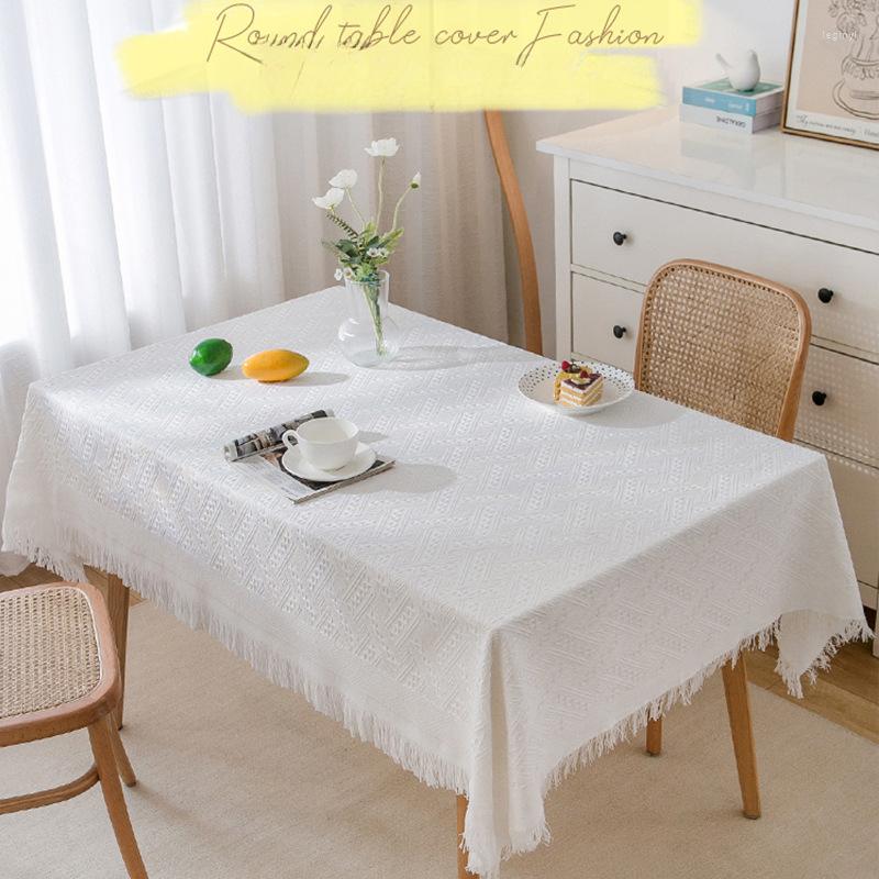 

Table Cloth Nordic Cotton Linen Tablecloth Rectangular Coffee Tables Tassel Lace Tablecloths Po Luxury Dining Decor Accessories, A- 01