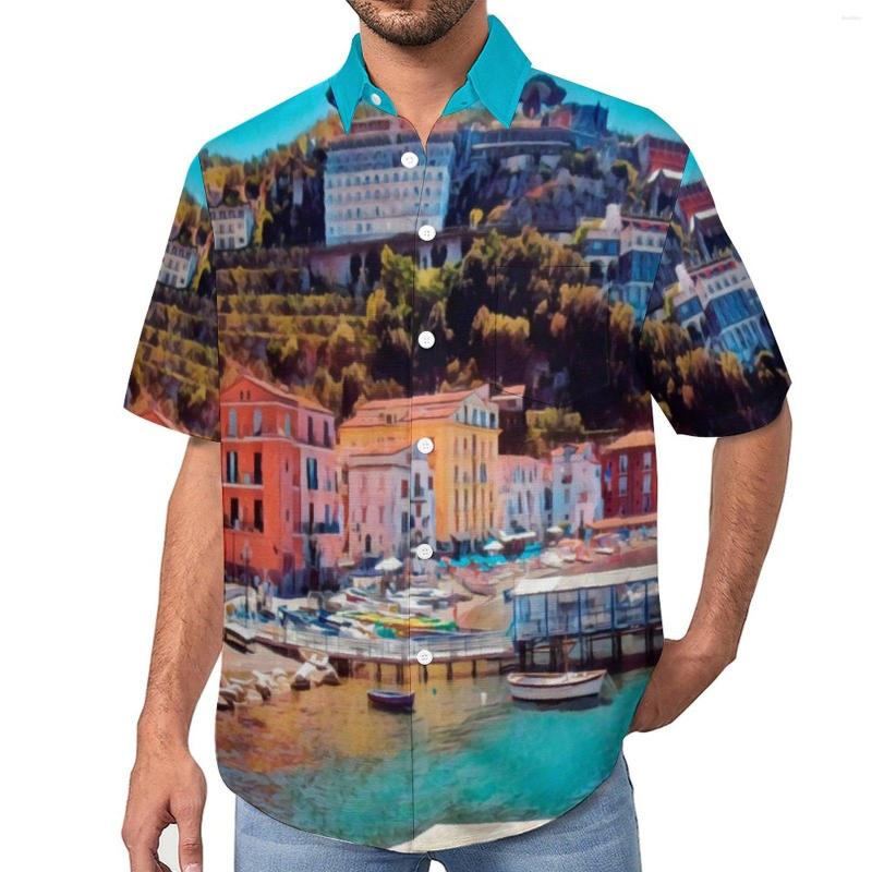 

Men's Casual Shirts Panorama Beach Blouses Mens Print Hawaii Short-Sleeved Printed Streetwear Oversized Shirt Gift, Style-13