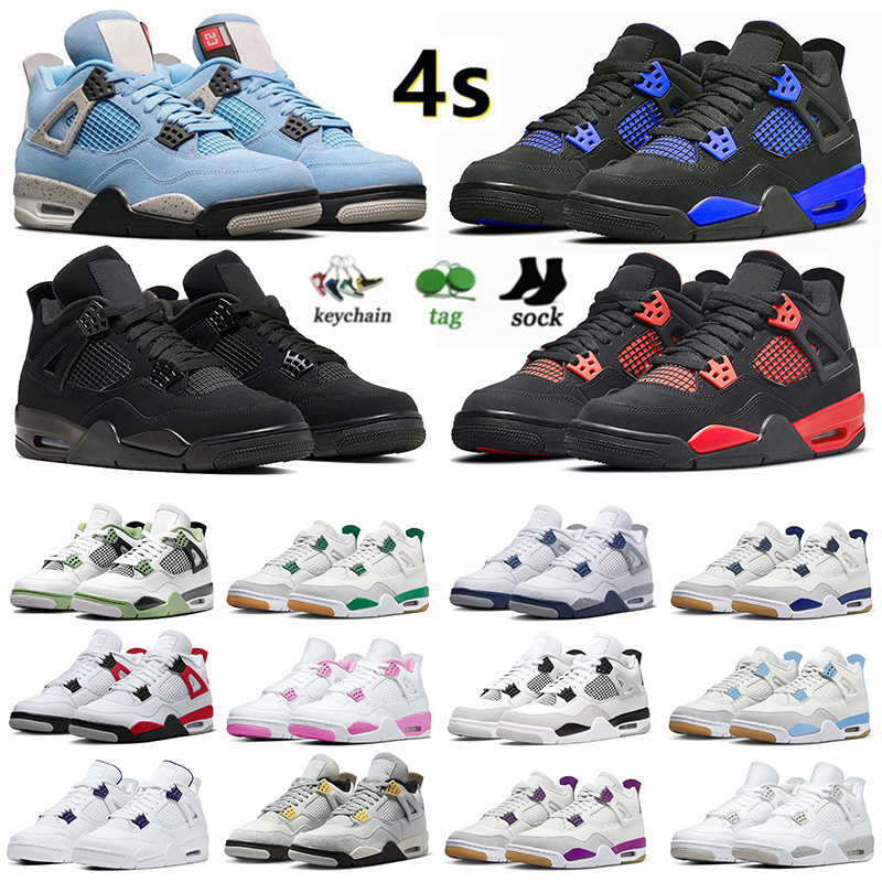 

Fashion Black Cat 4s Pine Green 4 Basketball Shoes IV Jumpman Thunder J4s Cactus Jack Frozen Moments White Oreo UNC Bred Seafoam Off Sail Sneakers Men Women, C45 40-47 neon