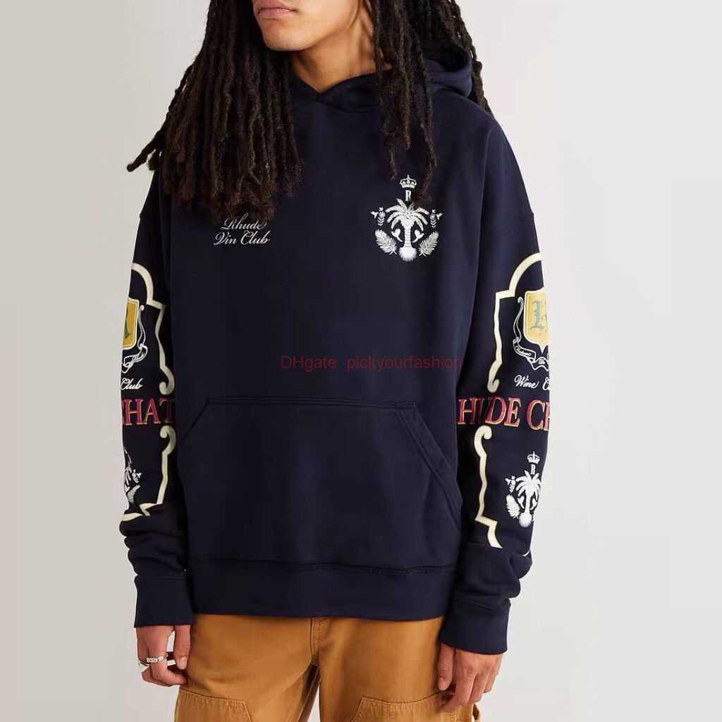 

Designer Clothing Mens Sweatshirts Hoodies Trendy Rhude 22ss Winter Mens Womens Club American Street Letter Logo Printed Hooded Sweater Coat Fashion Streetwear Pu, Shipping fee