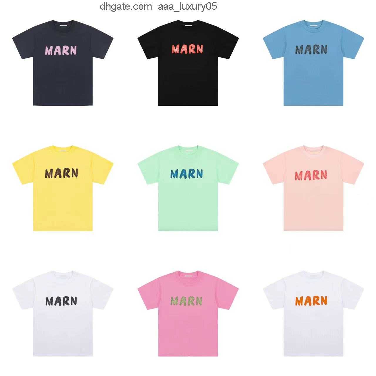 

Men Marni T shirt designer Marn Mens women shirt colorful fashion New t shirts street Tide Solid color Short sleeve Pure cotton white, No.3