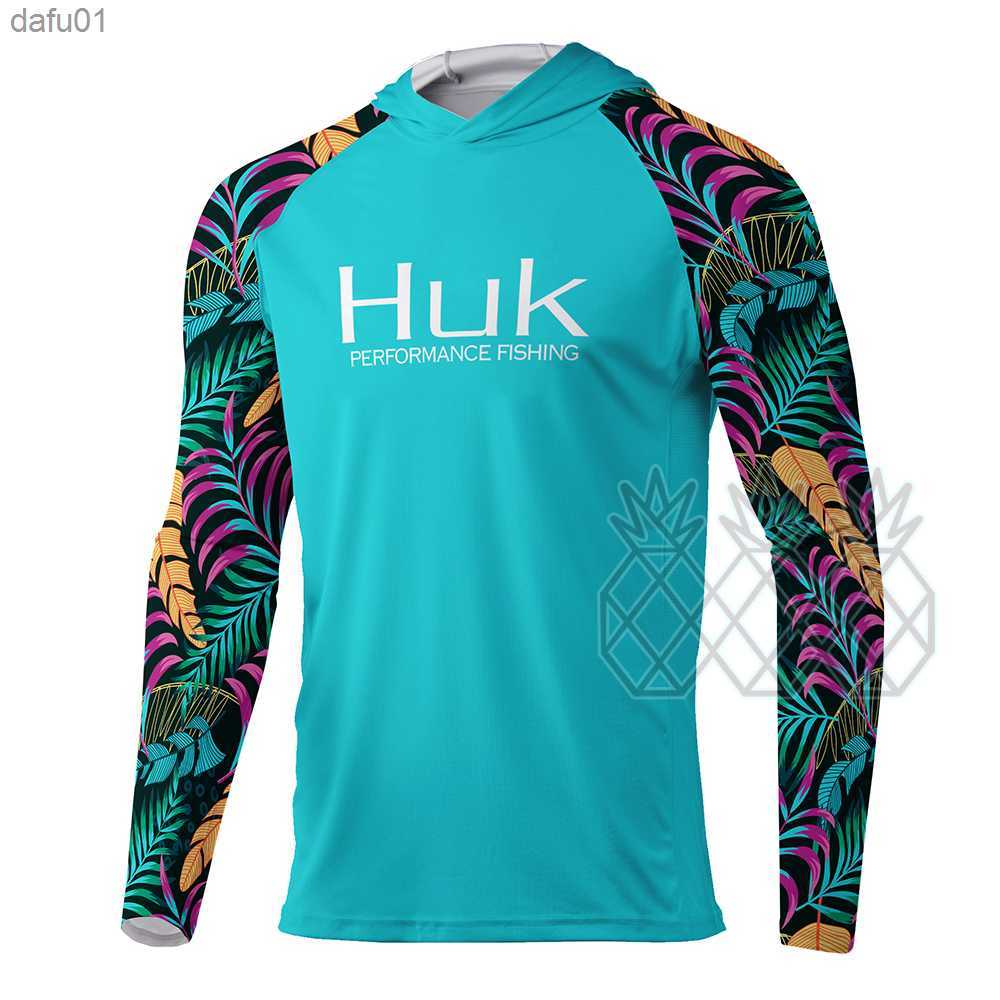 

HUK Fishing T-shirt hooded Fishing Shirt Men Long Sleeve Uv Protection 50 Fishing Shirts Apparel Outdoor Clothing Roupa De Pesca L230520, Edyhuk0552
