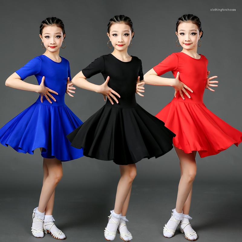 

Stage Wear Children's Latin Dance Dress Summer Half Skirt Professional Competition Practice Performance