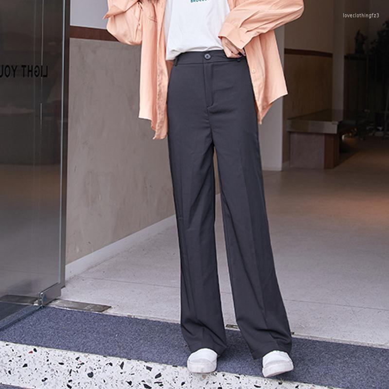 

Women's Pants Ladies High Waist Wide Leg 2023 Summer Tonler Elastic Solid Color Women, Black