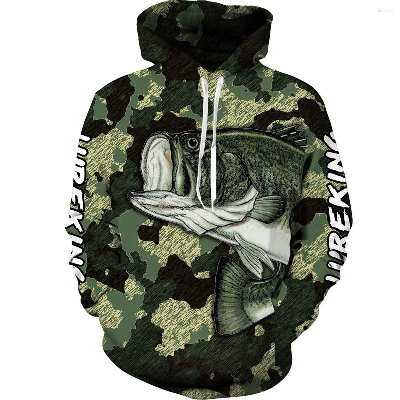 

Men's Hoodies Fish Hunting Camping Camo Sweatshirt Harajuku 3D Printed Long Sleeve Men Animal Hip Hop Streetwear Hoodie Clothing