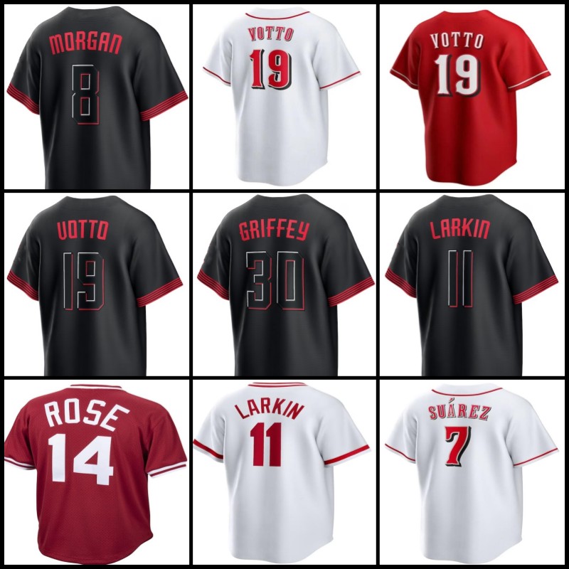 

44 Elly De La Cruz Ken Griffey Jr. Baseball Jersey 14 Pete Rose Joey Votto Johnny Bench Barry Larkin Mike Hunter Greene Jonathan India Moustakas Lucas Sims Matt Reynolds, Men jersey