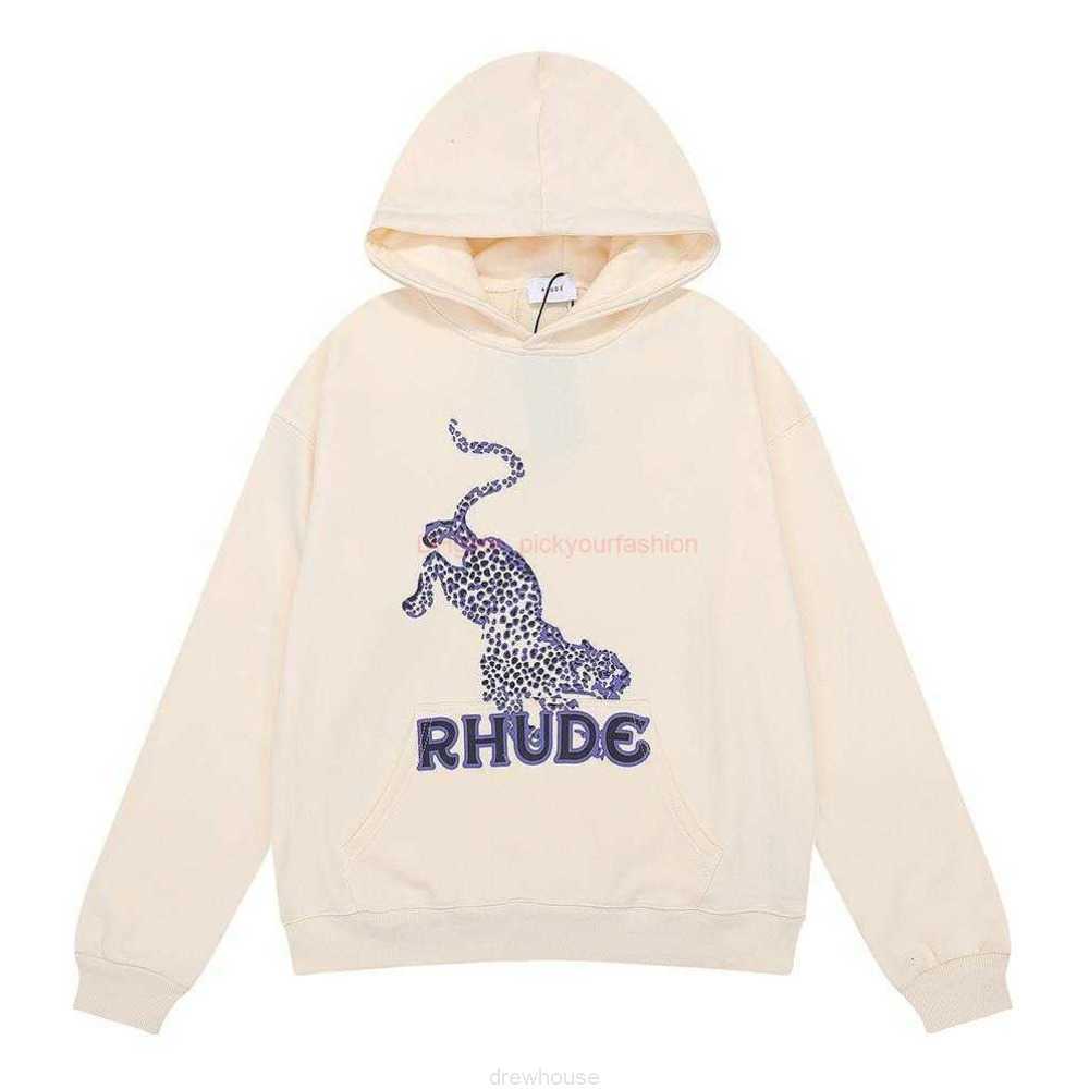 

Designer Clothing Mens Sweatshirts Hoodies Autumn Winter 2022 New Little Popular Fashion Rhude Leopard Printed Cotton Terry Hoodie Sweatshirt for Men Women 2023, Shipping fee