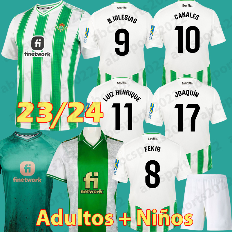 

Real Betis Camiseta Primera Equipacion 23 24 SUSTAINABILITY soccer Jerseys 2023 2024 B.Iglesias camiseta de futbol JOAQUIN FOURTH special kids Manga Corta, Away