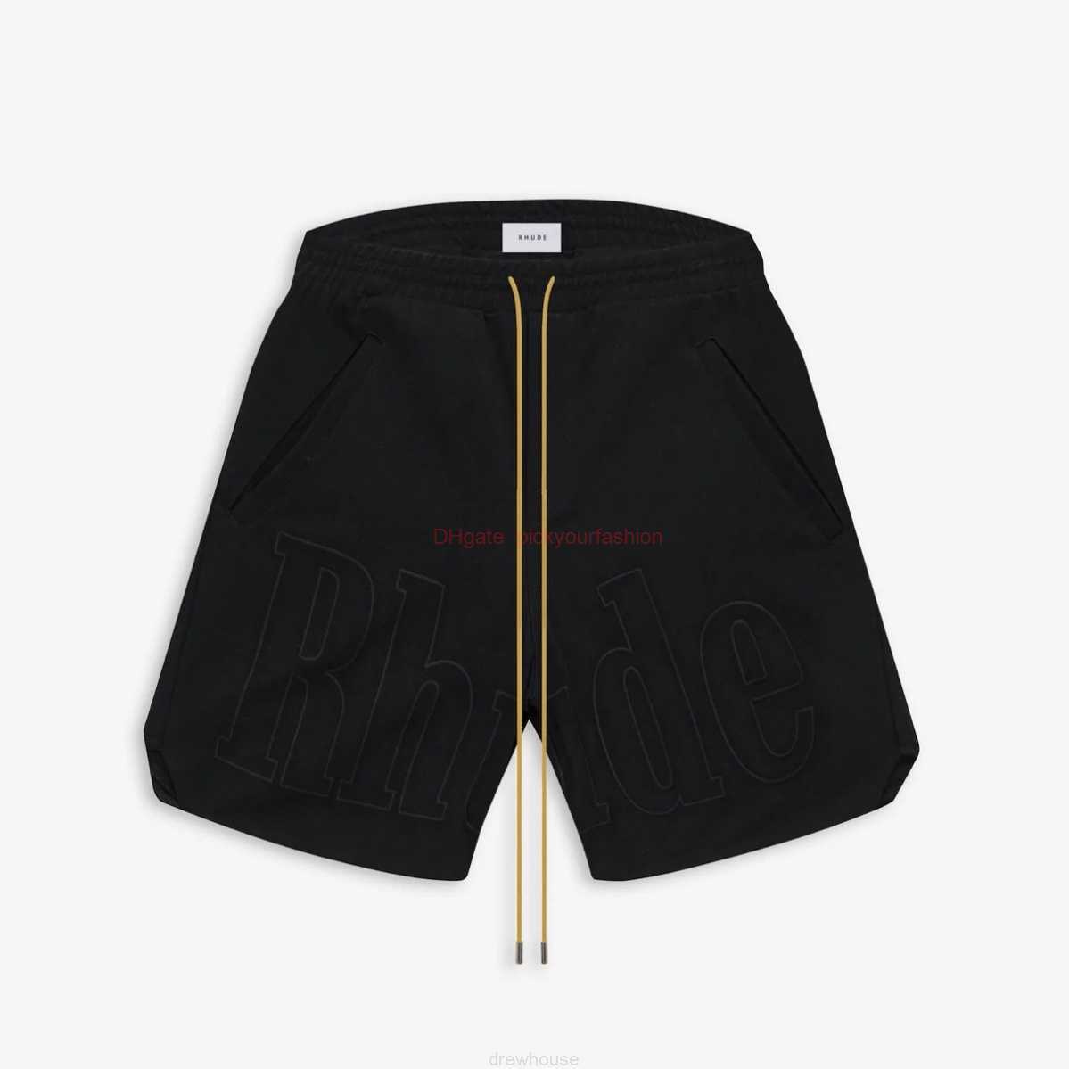 

Designer Short Fashion Casual Clothing Beach shorts K8007 Rhude Summer Letter Embroidered Drawstring Shorts Joggers Sportswear Outdoor Fitness Running Streetwe, Black