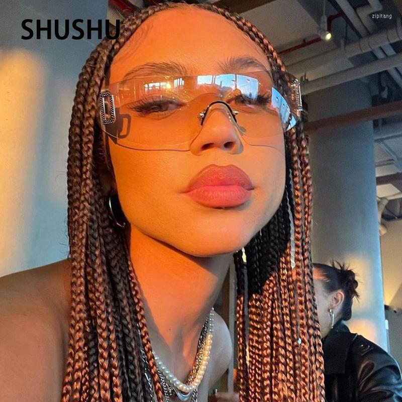 

Sunglasses FC57 Punk One Piece Y2k Wrap Around Sports Sun Glasses Men Goggle Shades UV400 Fashion Letter Eyewear