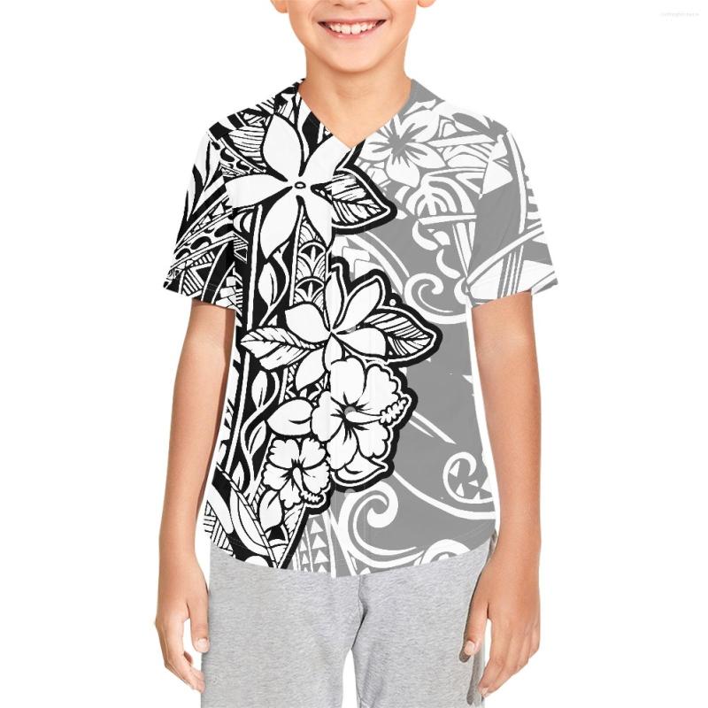 

Men's Casual Shirts Polynesian Tribal Hawaiian Totem Tattoo Hawaii Prints Custom Design Boys Baseball Jersey Kid Polyester Mesh Fabric, Hdrb02379p76