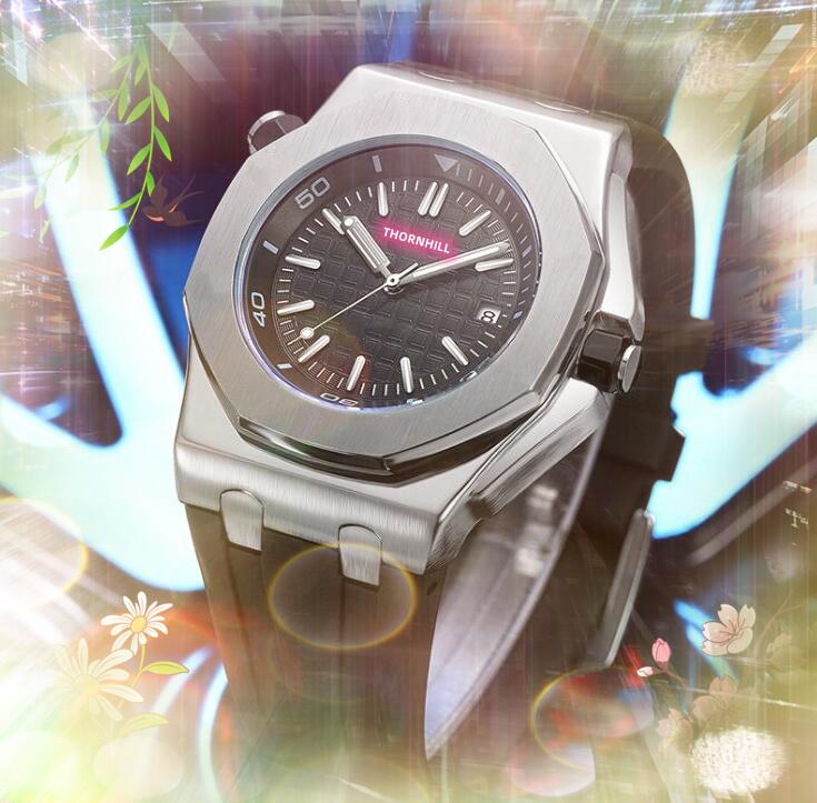 

Big Line Skeleton Dial Quartz Automatic Date Watch 42mm premium stainless steel rubber band Clock Luminous Diving Classic Wristwatch Gifts Relogio Masculino, As pic