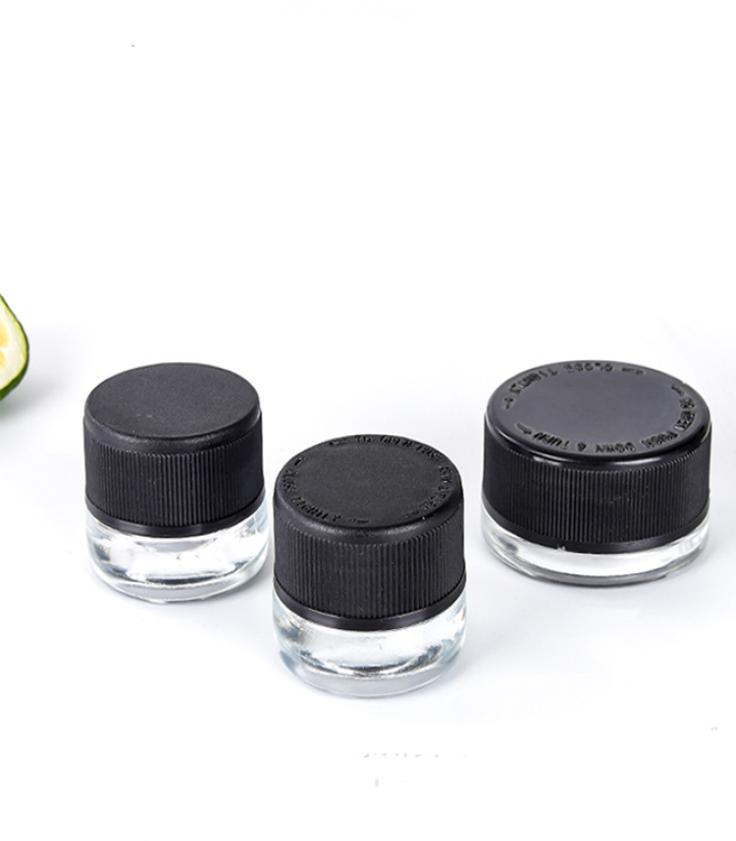 

5ml 9ml Wax Glass Jar Bottle with Childproof Lid for Dry Herb DAB Extracts Thick Oil Concentrate Container Custom Sticker Availabl7332486