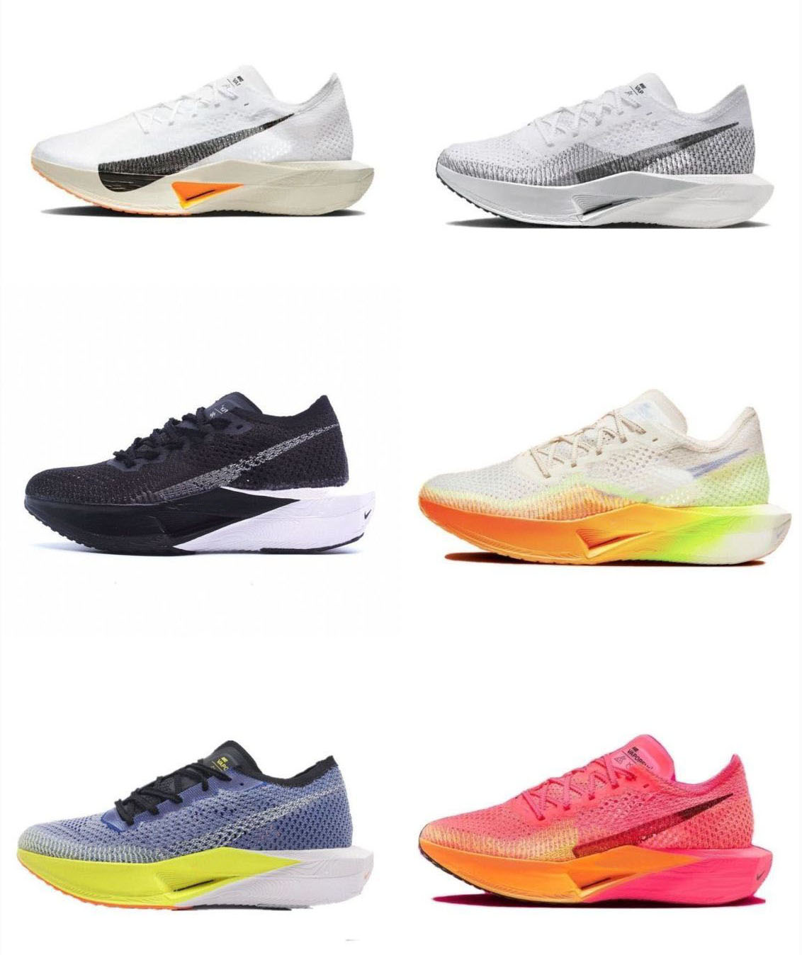 

2023 Hot Sale Women's and men's Running Shoes Designer Marathons 3 Zooms Carbon Vaporfly 3 Pink yellow White Black Men's Low Top Casual Breathable Running Shoes, 003