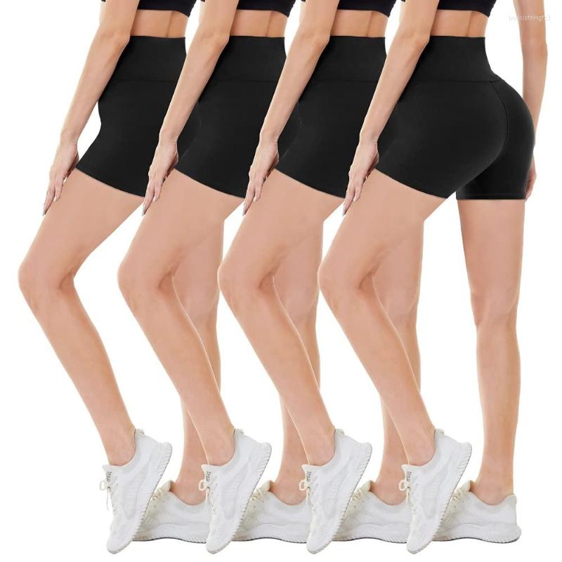 

Women's Pants CAMPSNAIL 4 Pack Biker Shorts For Women High Waist - 5" Soft Summer Womens Spandex Workout Running Athletic, Black