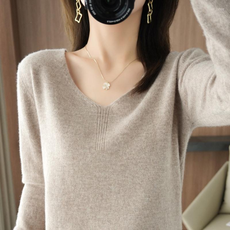 

Women' Sweaters Womens Winter Autumn And Female The V-neck Long Sleeve Hedging Loose Keep Warm, Pink