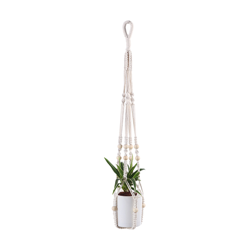 

Flower pot net bag Handwoven creative horticultural green plant cotton rope pot plant hanging basket hanging net bag