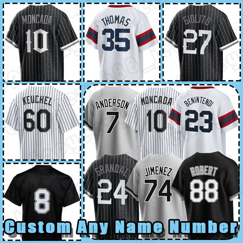 

74 Eloy Jimenez Baseball Jersey 88 Luis Robert Tim Anderson Reynaldo Lopez Retro Frank Thomas Bo Jackson Lucas Giolito 60 Gregory Santos White Sox Yasmani Grandal, Mens custom (baiwa)