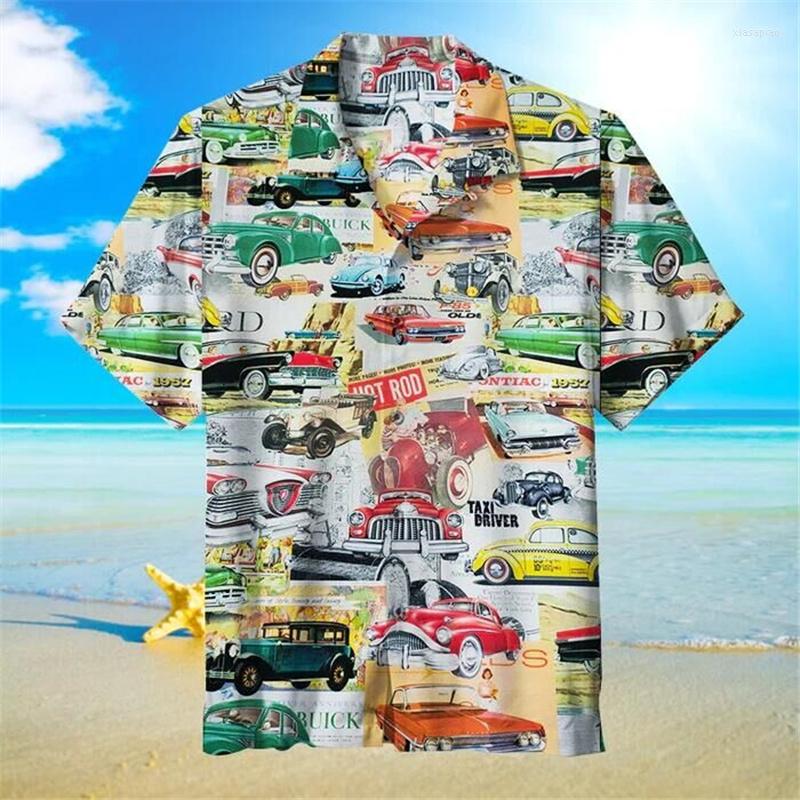 

Men's Casual Shirts 2023 Summer Fashion Hawaiian Flower Printing Pattern Men's Short Sleeve Trend Lapel Shirt Oversized -5XL, Picture color