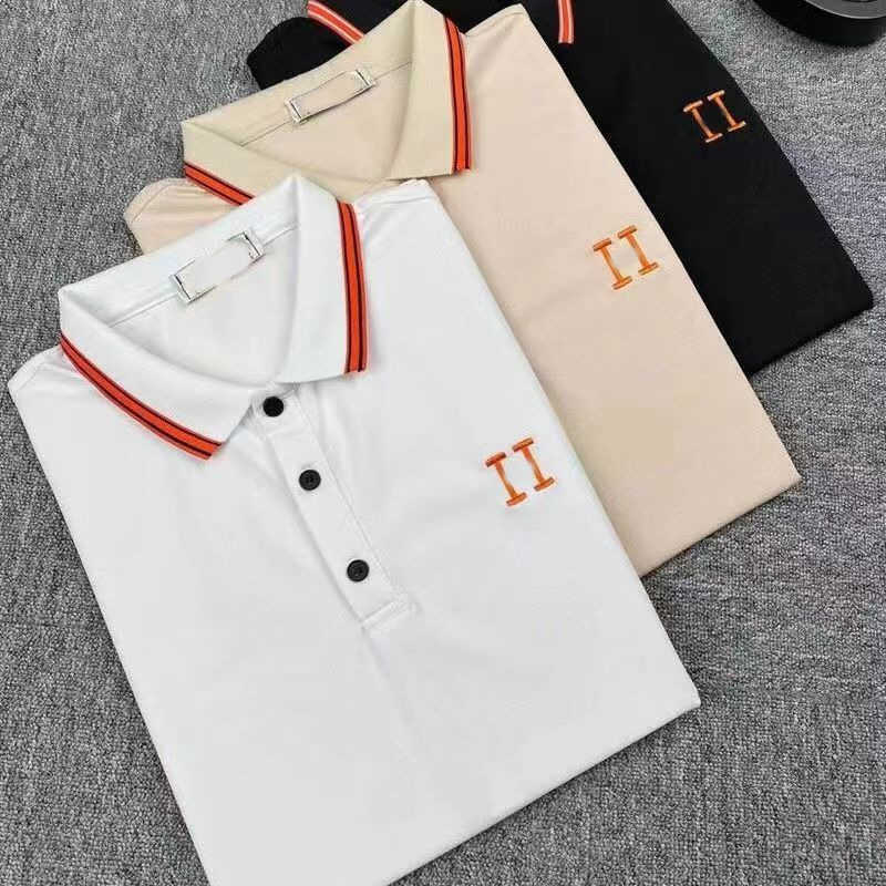 

Mens Polo Shirt Luxury Brand h Embroidery Shirts Short Sleeve t shirt Designer Cotton Sweatshirt High Quality Breathable Business Casual Button Polos, White