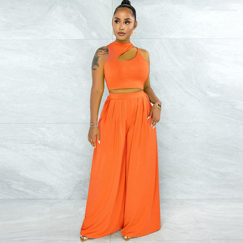 

Women' Two Piece Pants Elegant Night Party 2 Set Women Cut Out Short Crop Top And Wide Leg Casual Matching Sets Club Rave Festival Outfits, Green