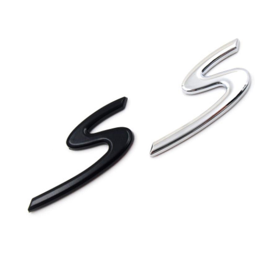 

S Sprot Metal Sticker Rear Lid Boot Hatch Emblem Badge For Porsche Cayenne Cayman Macan Trunk S Letter Emblem Badge Sticker3416219