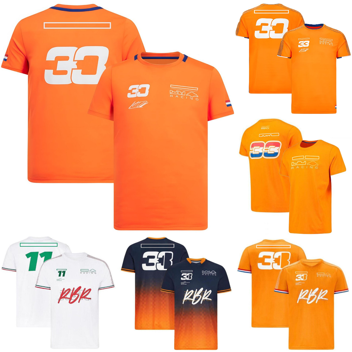 

F1 T-shirt Formula 1 Team Racing Suit T-shirts Summer Motorsport Quick-dry Short Sleeve Tops Fashion Round Neck Car Workwear T-Shirts