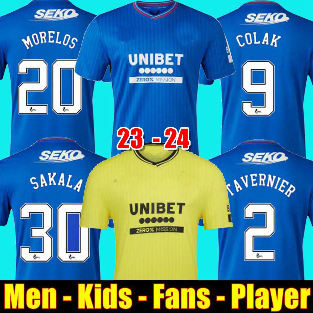 

23 24 Rangers Soccer Jerseys Glasgow 2023 2024 home away 150th Legendary version DEFOE BARKER MORELOS Men kids training Football Fans players, Home adult player